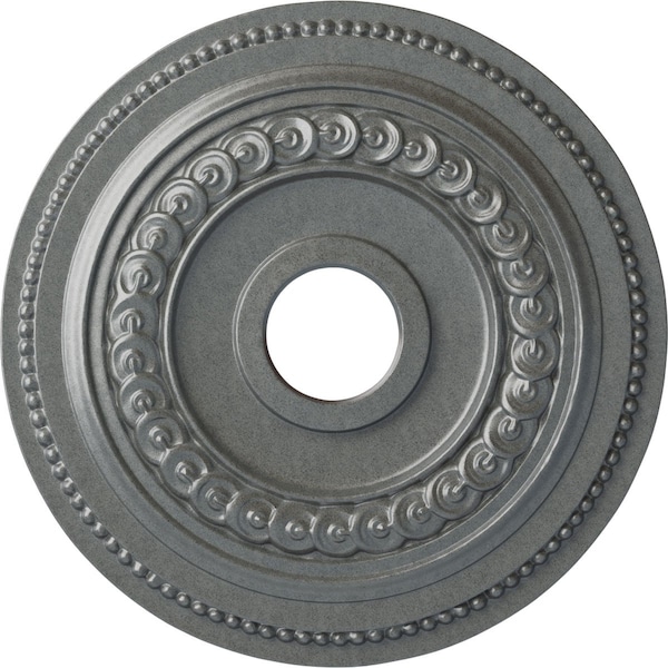 Ekena Millwork Oldham Ceiling Medallion (Fits Canopies up to 8 5/8"), 18"OD x 3 3/8"ID x 7/8"P, Platinum CM18OL1PLS - main